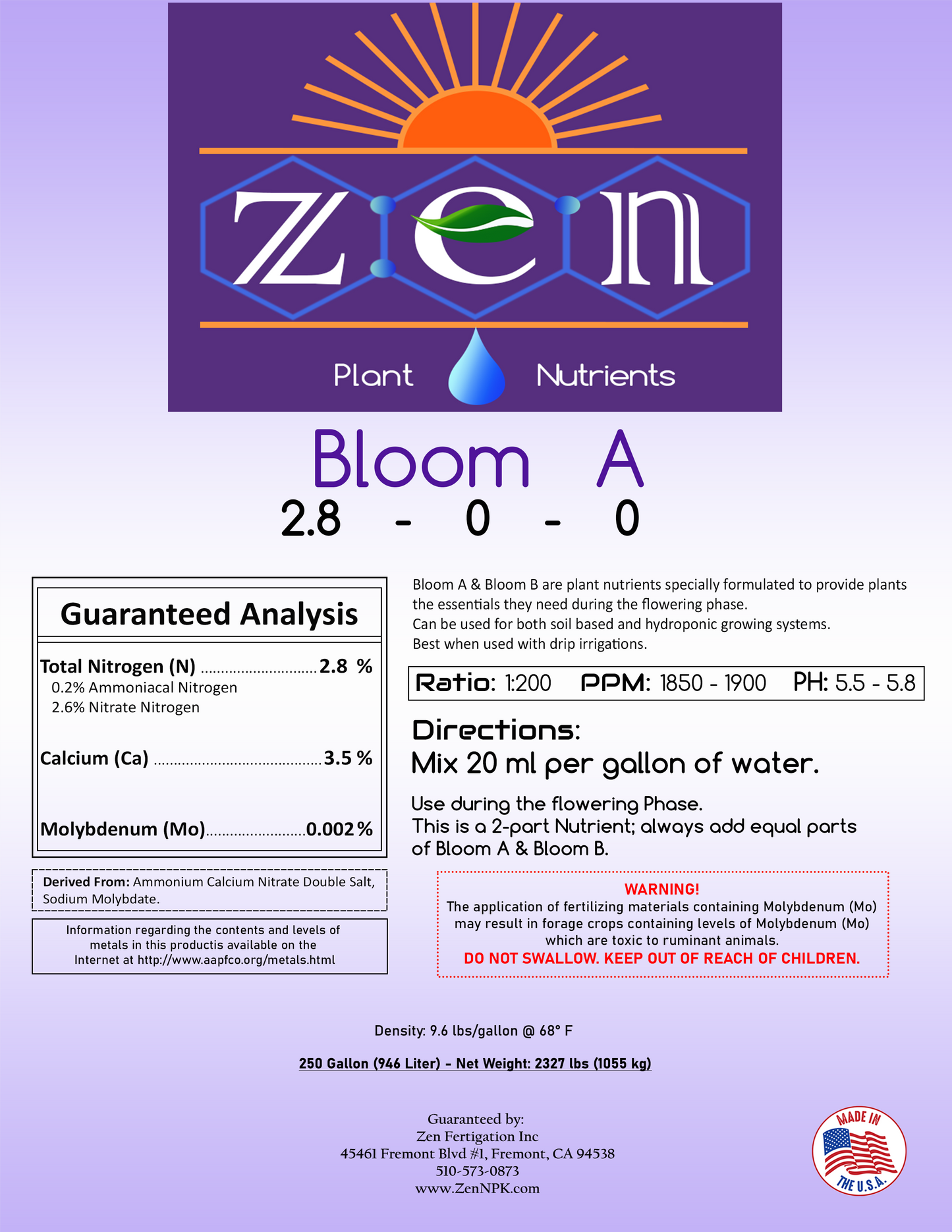 Zen Bloom A 250 Gallon Tote