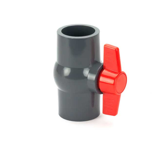 PVC Compact Ball Valve - Gray - Socket x Socket - 1/2-Inch